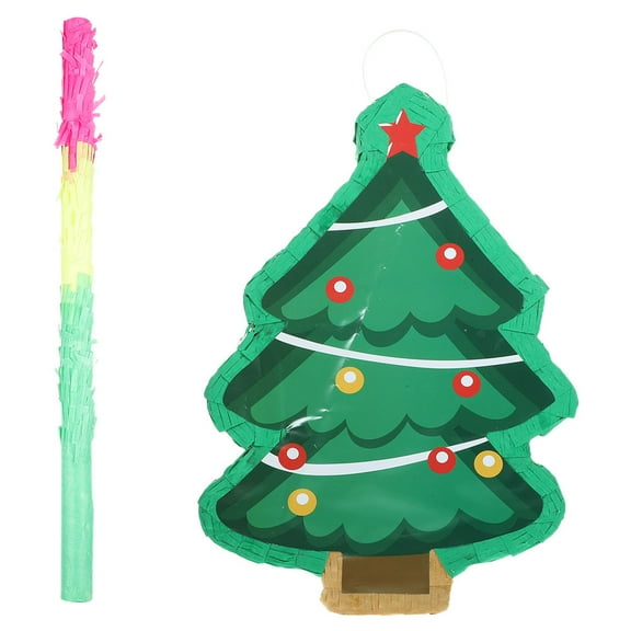 HONMEET 1Set Christmas Tree Shaped Pinata Green for Party Decoration and Candy Treats