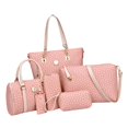 thumbnail image 6 of gardendecor2016 Women 6Pcs/Set PU Leather Handbags Set Top Handle Totes Satchels Pink, 6 of 8