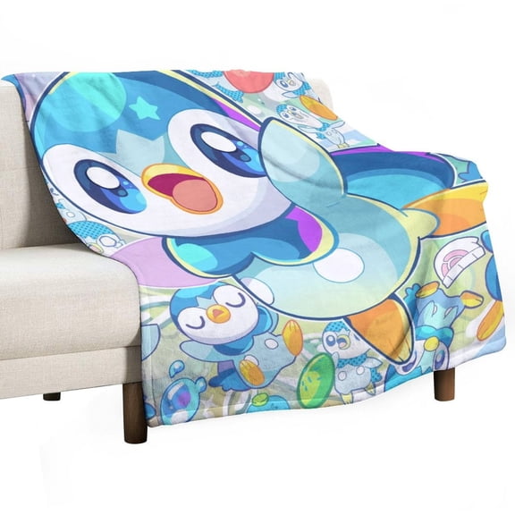 Piplup Blanket Super Soft Cozy Warm Plush Throw Blanket for Boys Girls Kids, Lightweight Fuzzy Flannel Blankets for Couch Sofa Bed Travel Camping Gifts 30"x40"
