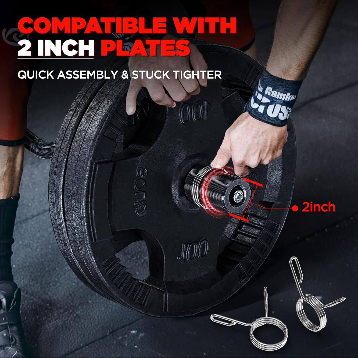 Curl Barbell Bar, 47 Inch Curl Bar with 2 Spring Collars for Weight Lifting Squat  Thrusts Biceps 500lb Capacity E-Coat  Black