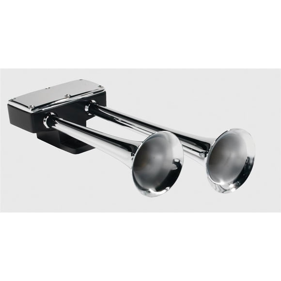 Hadley Air Horn H00910CA Bully; Dual Tone; Round Trumpet; 15-1/2 Inch Length; Chrome Plated; Zinc; Horn Only