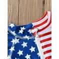 thumbnail image 5 of Qmyliery Children Baby Swimwear One Piece, Boy Independence Day Star Stripe Pattern Short Sleeve Zipper Front Bathing Suit, 5 of 8