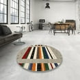 thumbnail image 4 of Ahgly Company Machine Washable Indoor Round Contemporary Brown Area Rugs, 8' Round, 4 of 7
