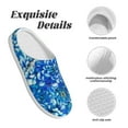 thumbnail image 5 of Fotbe Vibrant Blue Floral Pattern Women's Fuzzy Curly Fur Memory Foam Loafer Slippers Indoor Outdoor Slippers Winter Home Shoes-39/40, 5 of 7