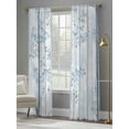 thumbnail image 4 of Blue Grey Forest Sheer Curtains for Living Room Bedroom Watercolor Blue Ombre Leaves Sheer Curtains 84 Inch Long 2 Panels Set Light Filtering Curtain Window Treatments Drapes for Dining Room, 4 of 6
