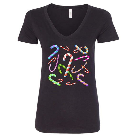 Inktastic Candy Cane Party Women's V-Neck T-Shirt