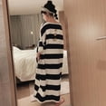 thumbnail image 2 of Ladies Summer Korean Fashion Super Loose Fruit Stripe Topwoner Print Design Short Sleeve Home Night Dress, 2 of 10
