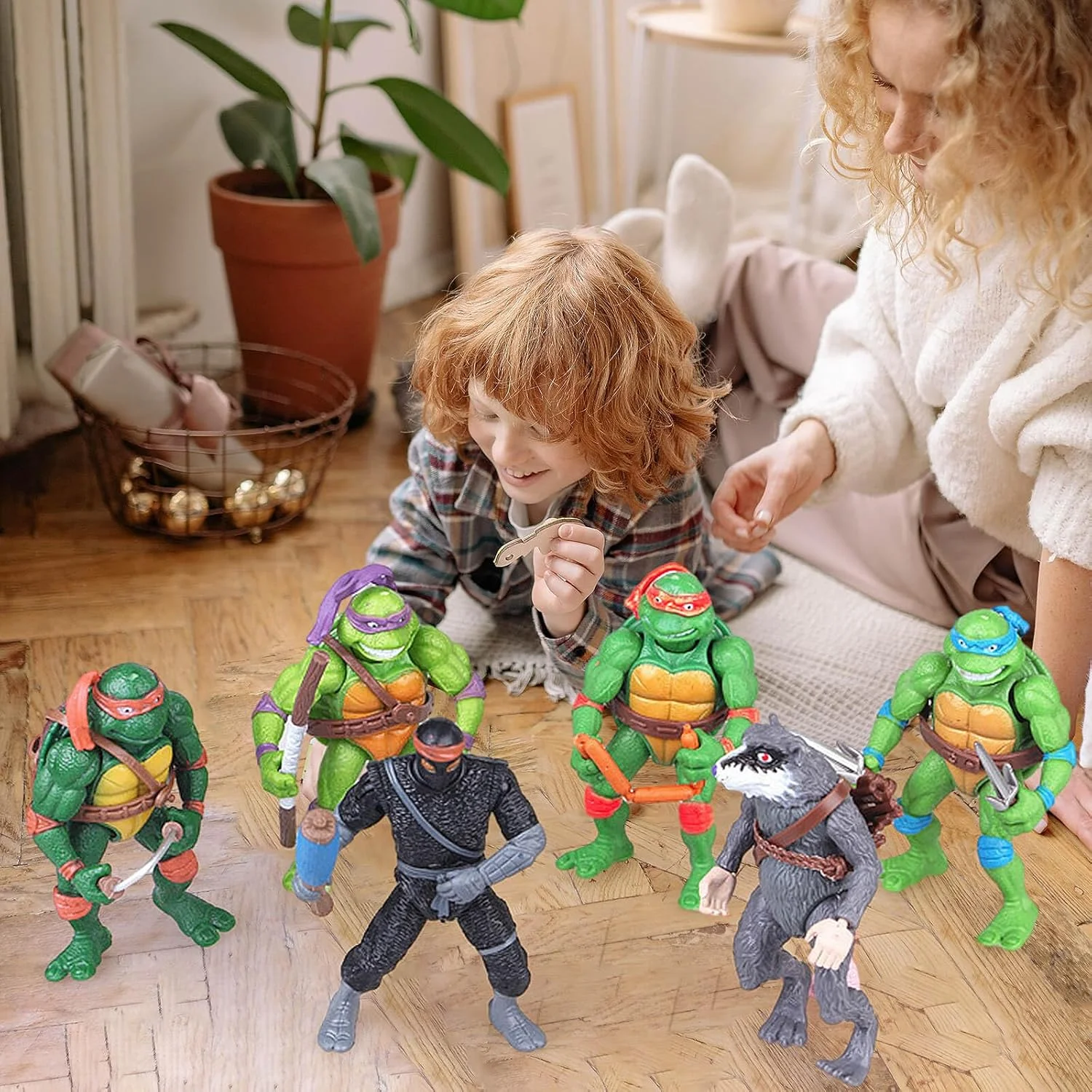YARAKETA 6-Pack Ninja Turtle Figures - 4.8" Collectible Action Set, Detailed Mini Figures for Kids & Fans, Cake Toppers, Birthday Gift