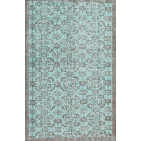 Ahgly Company Machine Washable Indoor Rectangle Contemporary Light Slate Gray Area Rugs, 7' x 10'