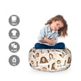 thumbnail image 2 of People Storage Toy Bag Chair, Cartoon Portrait Photographs Instant Man and Woman Pictures Print, Stuffed Animal Organizer Washable Bag, Large Size, Champagne Brown and Beige, by Ambesonne, 2 of 3
