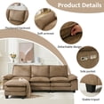 thumbnail image 6 of BRILHAMEZ 107"Modern L-Shaped Sectional Sofa with Movable Ottoman 4 Seat Cloud Sofa Modular Corduroy Deep Seat Couches for Living Room for Living Room, Apartment, Brown, 6 of 9