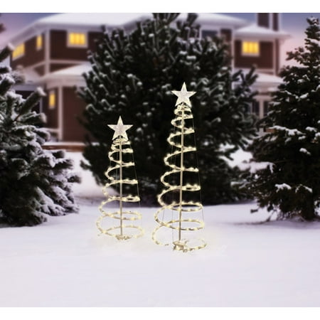holiday time lighted spiral christmas tree sculptures holiday time lighted spiral christmas tree sculptures