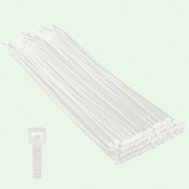 White Cable Ties 100 Pack - 10 inch/25 cm Long, 250mm x 3.6mm, Strong Nylon Zip Tie Wraps