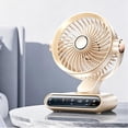 thumbnail image 6 of Led Digital Display Rotatable Desktop Fan, Rechargeable Silent Multi-Speeds Usb Table Cooling Fan For Office Bedroom Travel(8.66*7.09*6.3 in)Beige, 6 of 9
