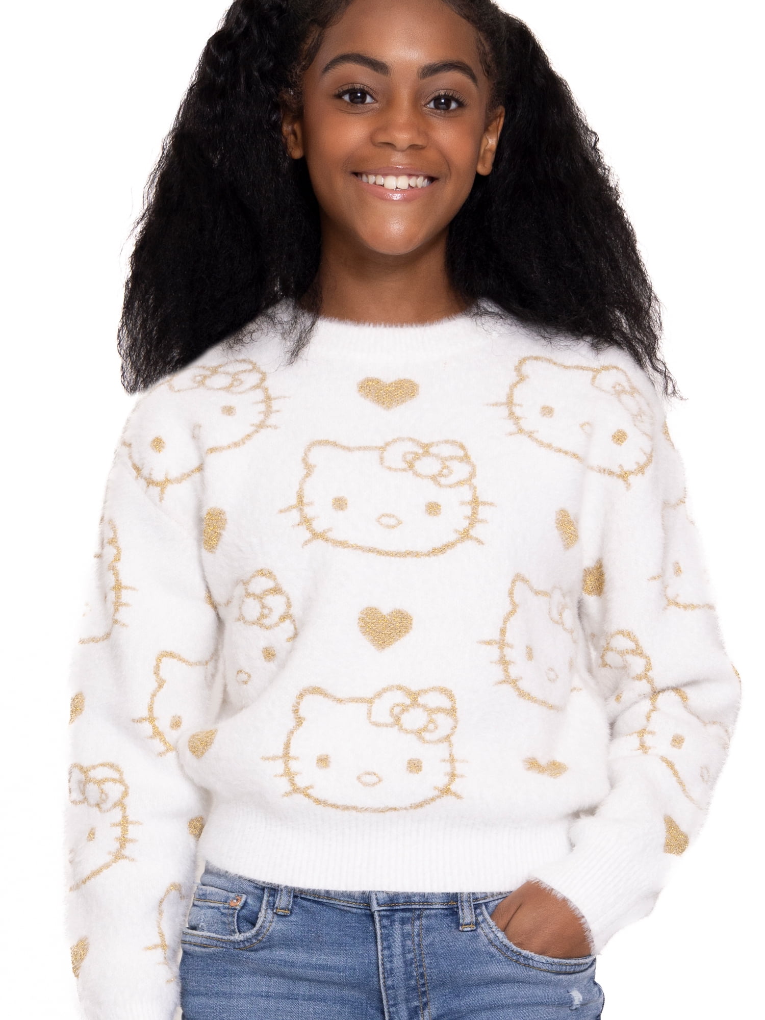 Wicked Girls Metallic Lurex Holiday Sweater, Sizes 4-16 - Walmart.com