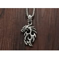 thumbnail image 6 of Dragon Flame Necklace for Men or Women Stainless Steel Gothic Biker Ginger Lyne Collection, 6 of 8