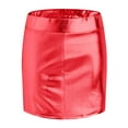 thumbnail image 4 of vigerkar Women Basic High Waisted Mini Party Bodycon Leather Short Skirt Red, L, 4 of 7