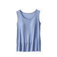 thumbnail image 4 of Blmnix Pajamas for Women Sleep Tops Modal Pajamas Women Plus Size Pajamas Pajama Blue Crew Neck Relaxed Sleeveless Soft Pajama Set for Women,XXXL, 4 of 5