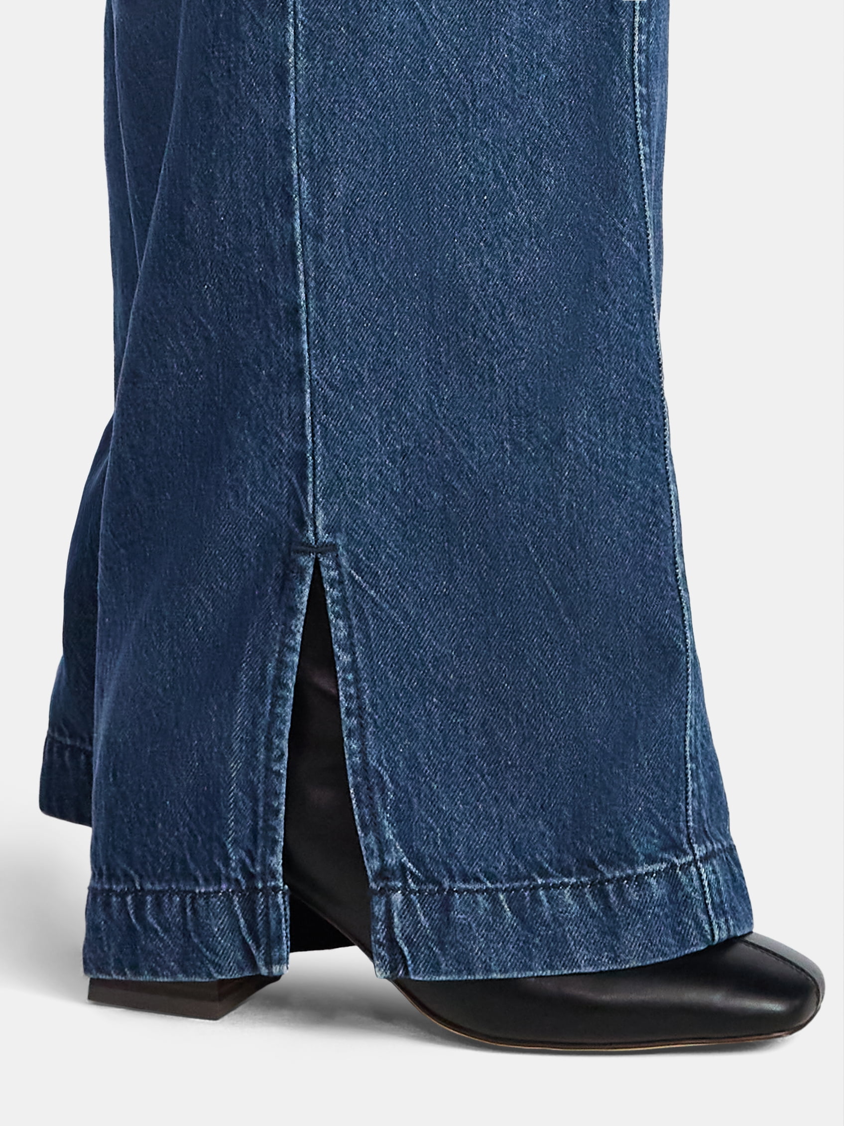 Time and Tru Women's Wide Leg Cargo Jeans, 31" Inseam, Sizes 0-20