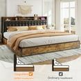 thumbnail image 5 of EnHomee King Bed Frame Storage Bed Frame King Size Upholstered Bed with Bookcase&Charging Station Metal Platform Bed Frame with Storage, 5 of 8