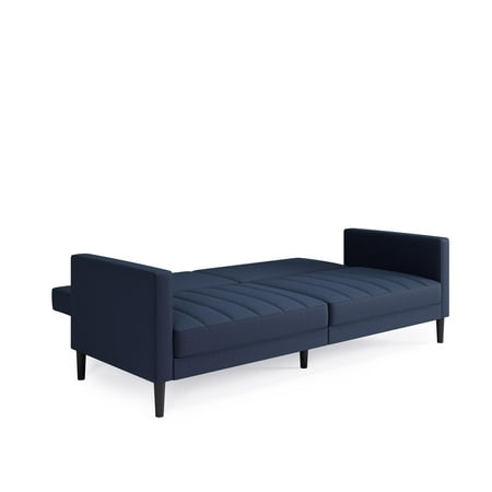 Queer Eye Liam Futon, Navy Blue Linen