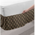 thumbnail image 2 of Antique Oriental Bed Skirt, Repeating Circular Floral Ornaments Brown Natural Shades Illustration, Elastic Bedskirt Dust Ruffle Wrap Around for Bedding Decor, 4 Sizes, Tan Dark Sepia, by Ambesonne, 2 of 2