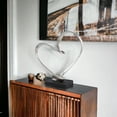 thumbnail image 5 of Modern Day Accents Heart, Aluminum, Silver, Black Base, Modern, Tabletop, Sculpture, Love, Romance, 14" x 4" x 15.5", 5 of 8