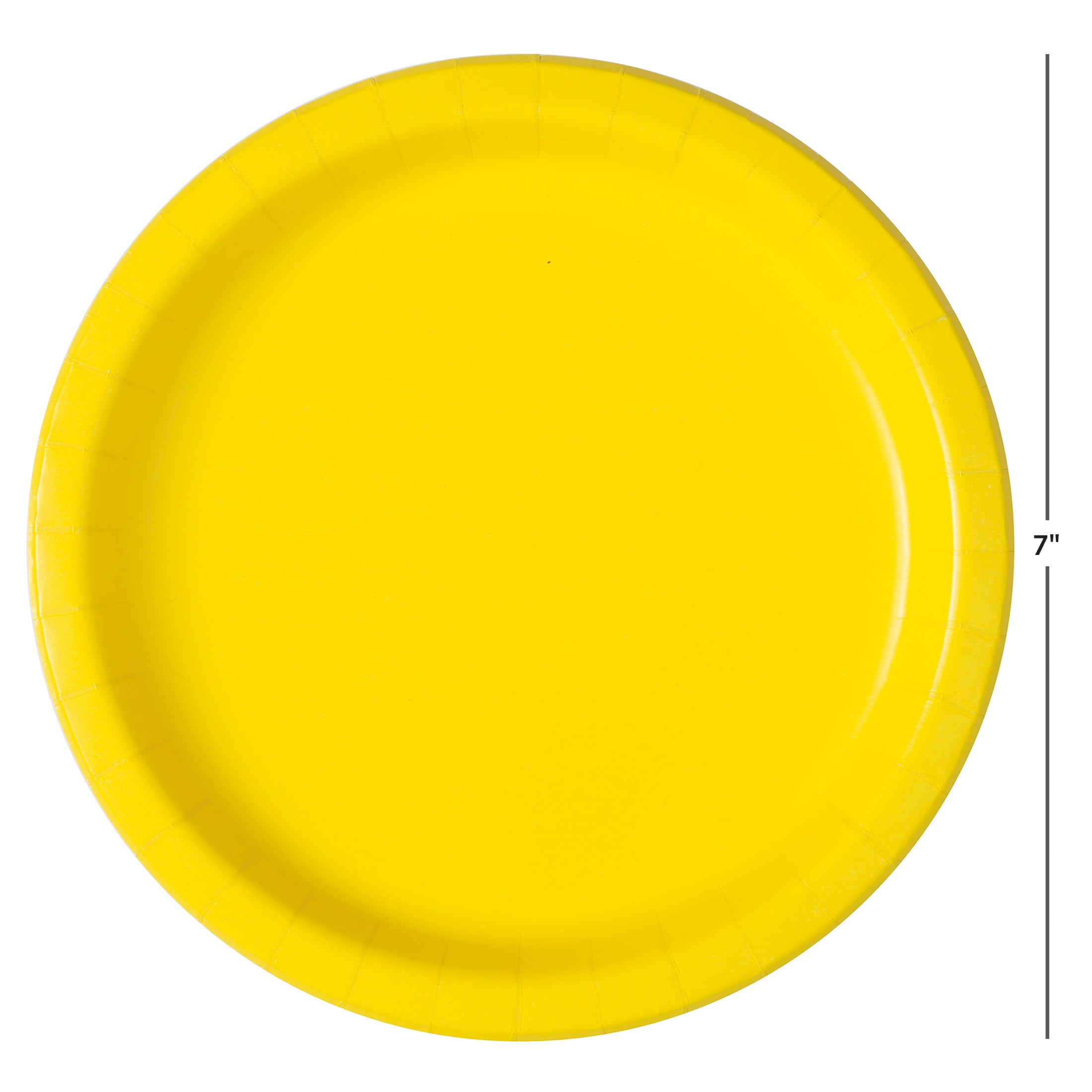 Way to Celebrate! Neon Yellow Paper Dessert Plates, 7in, 70ct