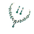 thumbnail image 3 of BRIGHTFUFU 1 juego de collar y aretes de moda conjunto de joyas de diamantes de imitación de novia accesorios de vestido de novia para mujer (verde), 3 of 7