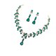 thumbnail image 3 of BRIGHTFUFU 1 juego de collar y aretes de moda conjunto de joyas de diamantes de imitación de novia accesorios de vestido de novia para mujer (verde), 3 of 7