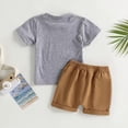 thumbnail image 6 of Otqutp Baby Beach Clothing Sets Summer Fashion Children Suit Boys Letter Print Short Sleeve Solid Color Casual Shorts Sports Suit, 6 of 7