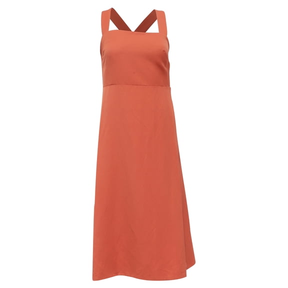 Pre-Owned Theory Crossback Midi Dress in Orange Polyamide