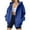 Blue, variant on Leesechin Womens Hoodies, Women's Casual Fashion Striped Printed Long Sleeve Pullover Hoodies Zipper Sweatshirts Coat