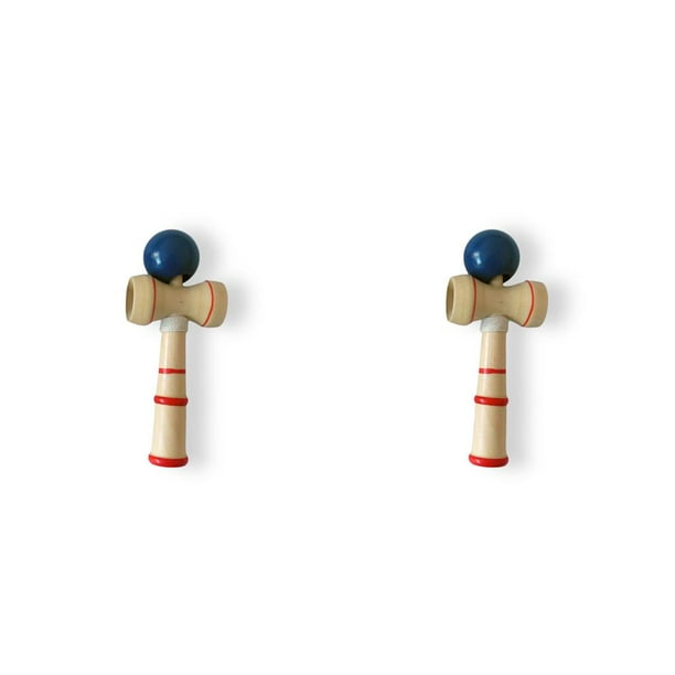 Vogacara Juguete de bola Vintage de madera, coordinación de ojos y manos, entrenamiento, alivio del estrés, juguetes de mano para adultos, juego de mano Azul 2piezas Vogacara CBP187369