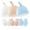 White;Pink;Light Blue, variant on Hotiary 0-6M Infant Soft Warm Newborn Hat with Scratch Mitten Set Unisex Baby Solid Color Knot Beanie Hats and Mittens
