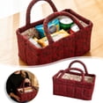 thumbnail image 2 of VMWMSSR Quilted Floral Fabric Storage Basket With Dual Handles Decorative Vintage Cloth Storage Bin Portable Organizer For Bedroom Living Room Nursery Countertop Home Decor(Red-8.66"), 2 of 5