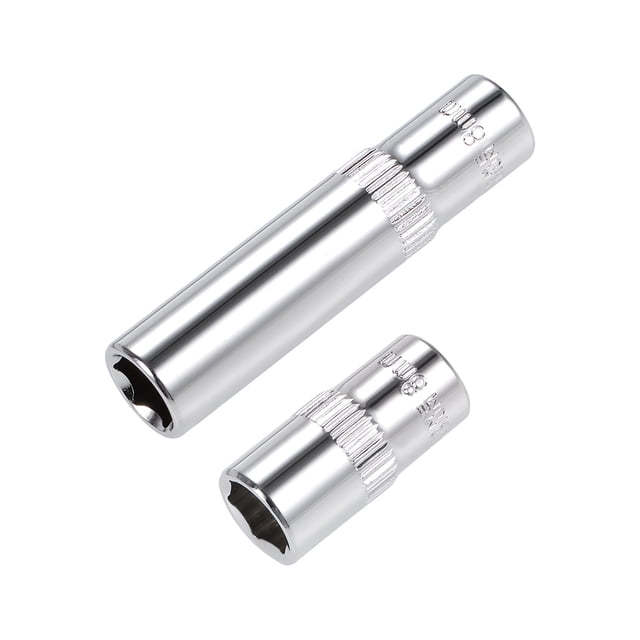Juego de zócalos de 6 puntos de 8 mm de profundidad y poco profundo de 1/4" de Uxcell, métrico, CR-V