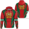 thumbnail image 2 of Sudadera con capucha con estampado 3D de la bandera del emblema nacional de Marruecos para hombre y mujer, ropa con capucha de manga larga, sudadera de gran tamaño, chándales, 2 of 5