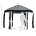thumbnail image 2 of Gymax Remise de Jardin Rond 11,5 Pieds avec Toit Double en Acier Gris, 2 of 10