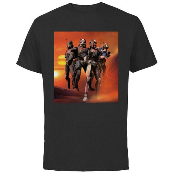 Star Wars The Bad Batch Hunter Wrecker Tech Crosshair Sunset Standard - Short Sleeve Cotton T-Shirt for Adults - Customized-Black