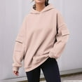 thumbnail image 2 of Timegard Oversized Hoodies for Women Long Sleeve Sweatshirts Solid Color Fall Fashion Pullover Tops, 2 of 6