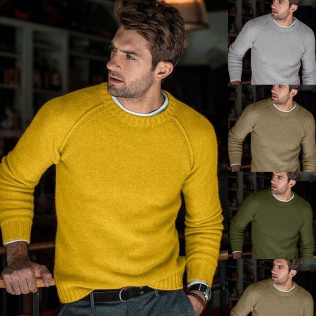 Suéter Otoño/Invierno Suéter Casual Europeo y Americano Suéter de Camisa de Punto para Hombre Suéter para hombre