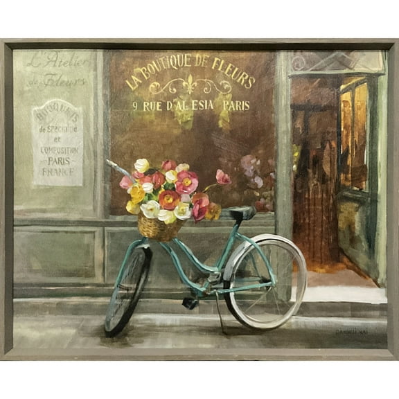 Crystal Art Gallery French Bicycle Framed Wall Art Décor Digital Print Size 28" x 22"