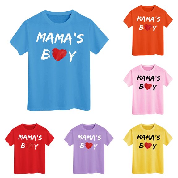 NinXxx Mama's Boy Toddler Shirt Baby Tee Casual Graphic Blue 3-4 Years