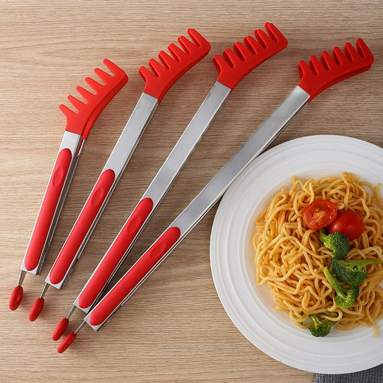 Silicone Pasta Tong, Non-slip Spaghetti Tongs With Teeth & Filter