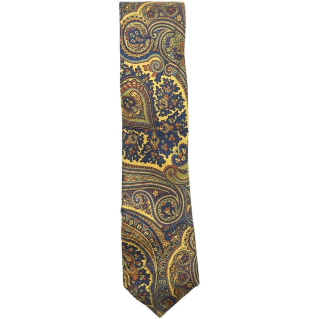 Altea Milano Men's Blue / Yellow Paisley Silk Necktie - One Size
