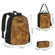 thumbnail image 2 of Disketp Vintage Map Mochila Estampada de Gran Capacidad con Lonchera y Estuche, Set de 3 Piezas para Estudiantes, 2 of 7