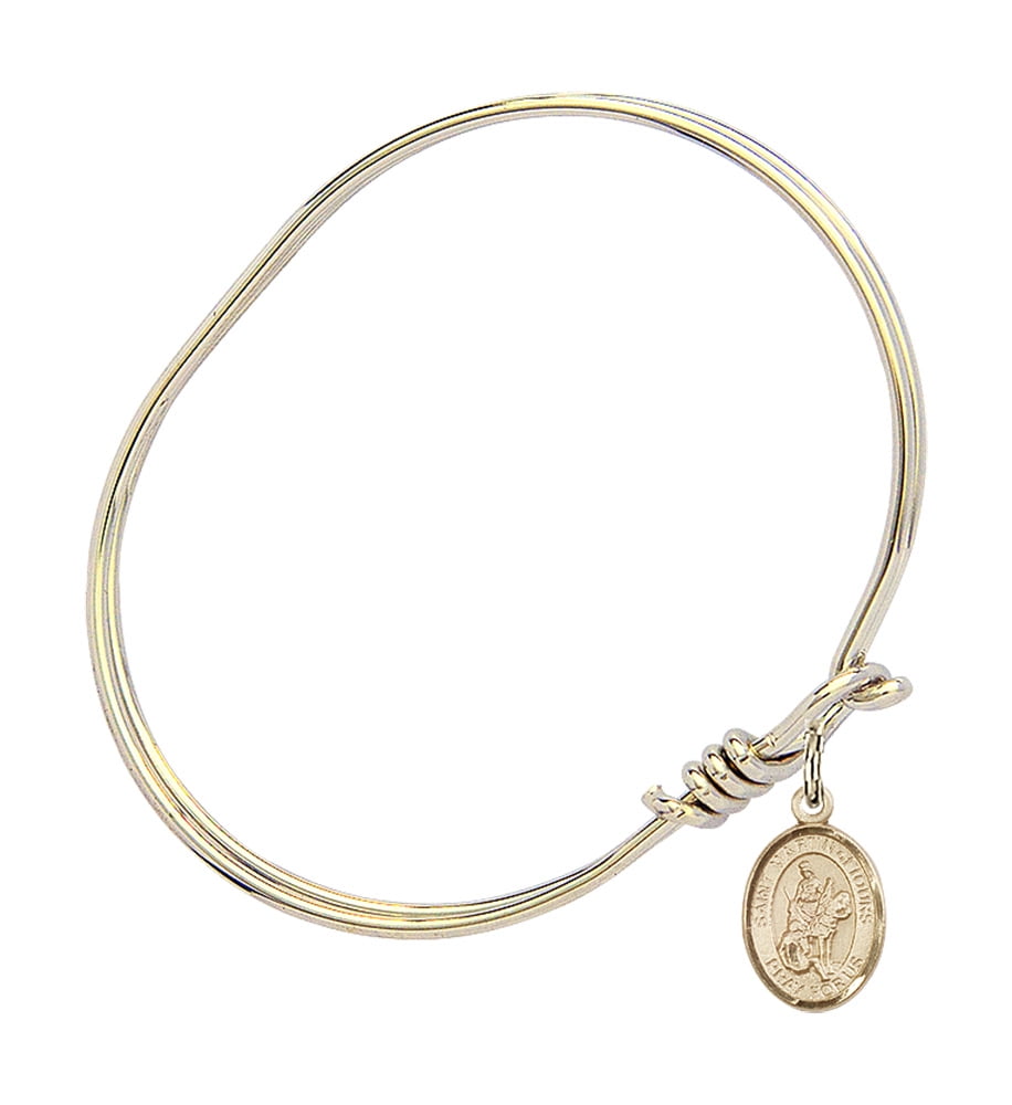 Martin of Tours in Gold-Filled Bonyak Jewelry Round Eye Hook Bangle Bracelet w//St