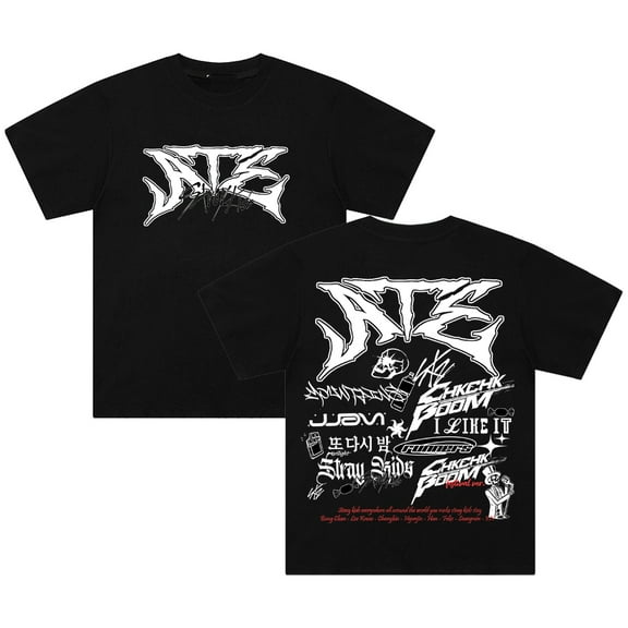 Kpop Stray Kids Ate T-shirt Dominate World Tour 2024 Short Sleeve Cotton Tee Women Men Streetwear Tops