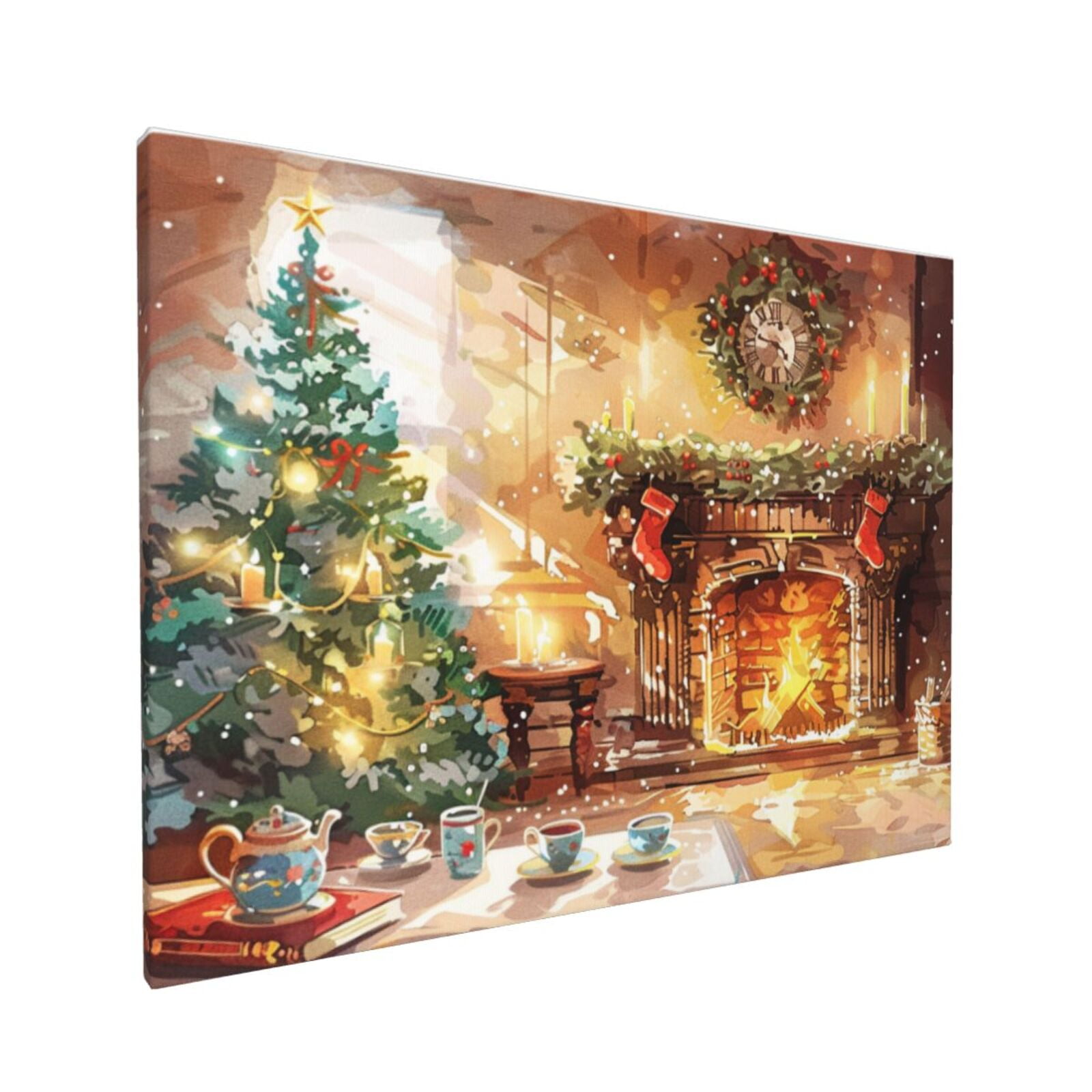 12x16 inch Canvas Frameless Painting Closets And Christmas Trees,Villa Home Living Room,Kitchen,Cafes,Restaurant Wall Decor Oil Paintings Canvas,Enchanting Christmas Trees Decor Poster Gifts